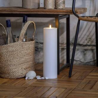 Star Trading LED kaars Flamme Rak 37,5 cm wit kunststof op batterijen