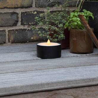 Star Trading LED kaars Zaklamp Kaars zwart metaal/wax op batterijen