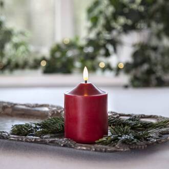 Star Trading LED kaarsvlam, hoogte 12 cm, rode echte was op batterijen wijnrood