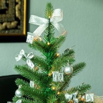 Star Trading LED kerstboom met decoratie in zilver groen, zilver