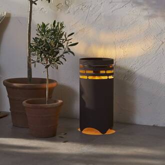 Star Trading LED lamp op zonne-energie Marron, hoogte 40 cm, bruin, metaal, USB-C