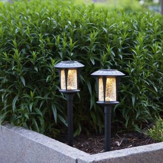 Star Trading LED-lamp op zonne-energieen Monaco in 2 per set zwart, helder