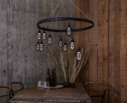 Star Trading LED lichtketting op zonne-energie Kooi, 8-lamps zwart, transparant