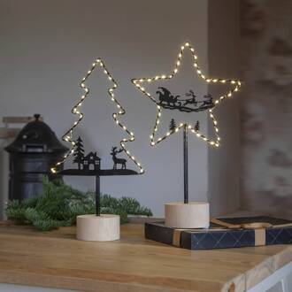 Star Trading LED sfeerlamp Glimta, boom zwart, licht hout