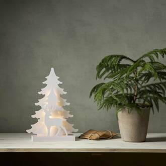 Star Trading LED sfeerlamp Grandy, rendier en dennen, 41 cm wit