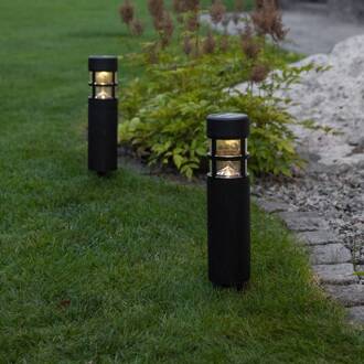 Star Trading LED sokkellamp op zonne-energie Rundi in set van 2 zwart, transparant