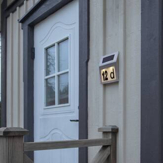 Star Trading LED solar-huisnummer lamp Wally zilver, zwart, wit