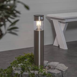 Star Trading LED solar-tuinlamp Marbella bewegingssensor zilver, transparant