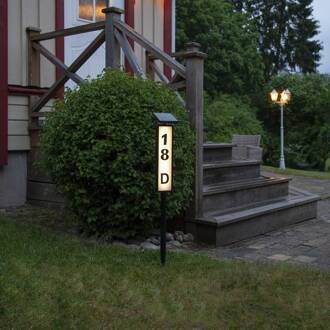 Star Trading LED solar-tuinlamp Pathy met huisnummerweergave zwart, wit