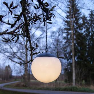 Star Trading LED solarhanglamp Globus zwart, opaal