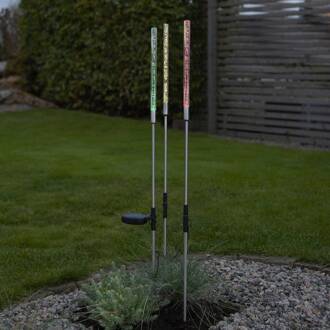 Star Trading LED solarlamp Bubbly per set van 3, meerkleurig zilver, transparant, zwart