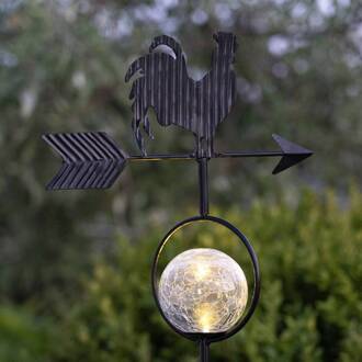 Star Trading LED solarlamp Windy, toont de windrichting zwart, transparant