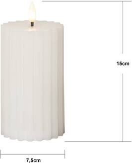 Star Trading LED strip Flame Stripe wit 15 cm echte was op batterijen