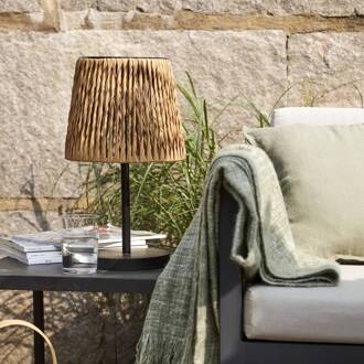 Star Trading LED tafellamp Cesta 48cm bruin/zwart kunststof/metaal bruin, zwart