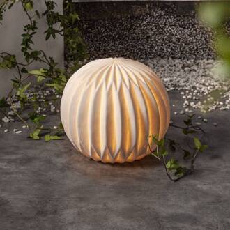 Star Trading LED terraslamp Sandy, Ø 25,5 cm wit kunststof batterij