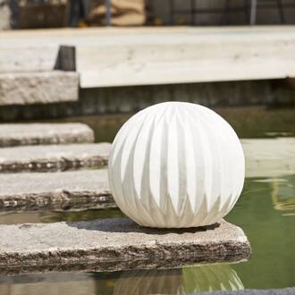 Star Trading LED terraslamp Sandy, Ø 30 cm wit kunststof batterij