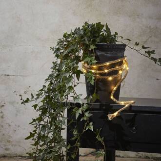 Star Trading Lichtketting Jutta jutetouw batterijvoeding 40 LED beige