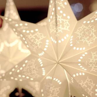 Star Trading Met voet - papieren ster Sensy crème, aluminium