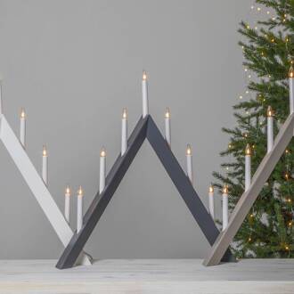 Star Trading Pijl kandelaar, puntig, 7-vlam, grijs