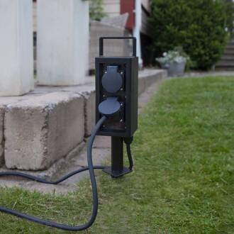 Star Trading Plugge zuil met stekker kabel, grondpin zwart