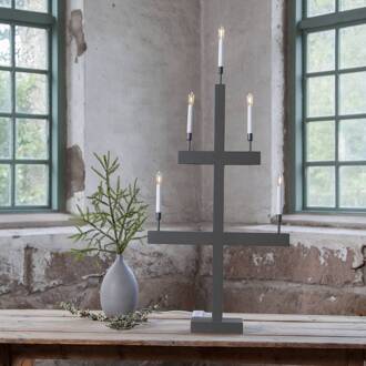 Star Trading Raam kandelaar Storm 5-lamps 118 cm donkergrijs