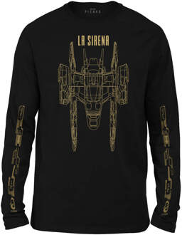 Star Trek: Picard La Sirena Wireframe Unisex Long Sleeve T-Shirt - Black - L Zwart
