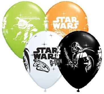 Star Wars 6x stuks Star Wars thema verjaardag ballonnen