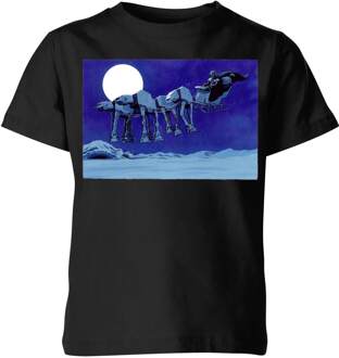Star Wars AT-AT Darth Vader Sleigh Kids' Christmas T-Shirt - Black - 98/104 (3-4 jaar) Zwart - XS