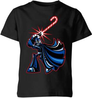 Star Wars Candy Cane Darth Vader Kids' Christmas T-Shirt - Black - 98/104 (3-4 jaar) - Zwart - XS