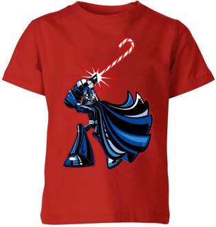 Star Wars Candy Cane Darth Vader Kids' Christmas T-Shirt - Red - 122/128 (7-8 jaar) Rood - M