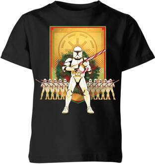 Star Wars Candy Cane Stormtroopers Kids' Christmas T-Shirt - Black - 98/104 (3-4 jaar) Zwart - XS