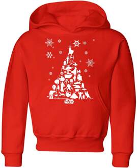 Star Wars Character Christmas Tree Kids' Christmas Hoodie - Red - 146/152 (11-12 jaar) Rood - XL