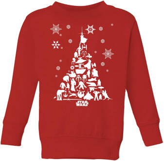 Star Wars Character Christmas Tree Kids' Christmas Jumper - Red - 146/152 (11-12 jaar) Rood - XL