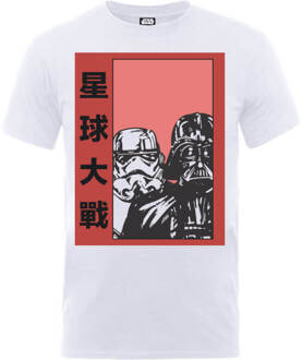 Star Wars Chinese Karakters Darth Vader en Stormtrooper T-shirt - Wit - XXL - Wit