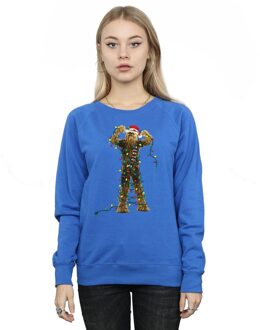 Star Wars Dames/Dames Chewbacca Kerstverlichting Sweatshirt (Koningsblauw) - maat S