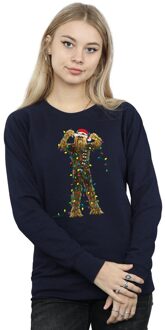 Star Wars Dames/Dames Chewbacca Kerstverlichting Sweatshirt (Marineblauw) Navy