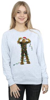Star Wars Dames/Dames Chewbacca Kerstverlichting Sweatshirt (Sportgrijs) - maat L Lichtgrijs