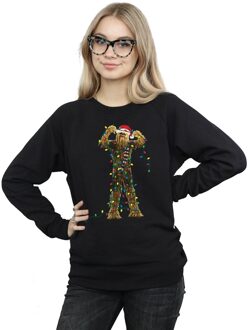 Star Wars Dames/Dames Chewbacca Kerstverlichting Sweatshirt (Zwart) - maat S