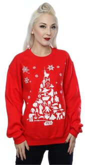 Star Wars Dames/Dames Kerstboom Sweatshirt (Rood) - maat