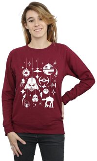 Star Wars Dames/Dames Kerstversieringen Sweatshirt (Bourgondië) - maat M Bourgogne