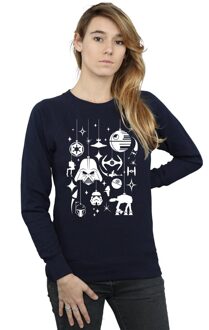 Star Wars Dames/Dames Kerstversieringen Sweatshirt (Marineblauw) Navy - M