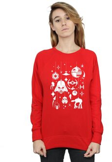 Star Wars Dames/Dames Kerstversieringen Sweatshirt (Rood) - maat XL