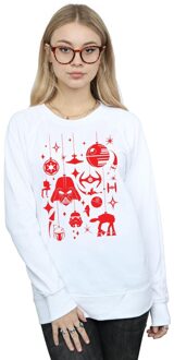 Star Wars Dames/Dames Kerstversieringen Sweatshirt (Wit) - maat XL