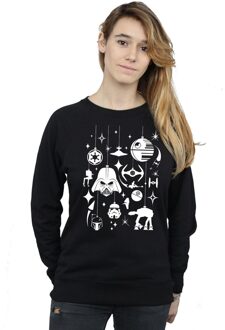 Star Wars Dames/Dames Kerstversieringen Sweatshirt (Zwart) - maat XL