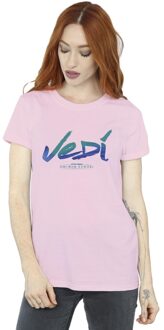 Star Wars Dames/Dames Obi-Wan Kenobi Jedi Geschilderd Font Katoenen Vriendje T-shirt (Baby Roze) - XL