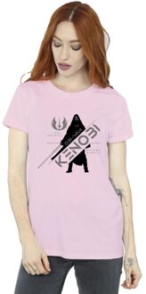 Star Wars Dames/Dames Obi-Wan Kenobi Jedi Knight Katoenen Vriendje T-shirt (Baby Roze) - S