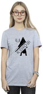 Star Wars Dames/Dames Obi-Wan Kenobi Jedi Knight Katoenen Vriendje T-shirt (Sportgrijs) - maat 2XL Lichtgrijs