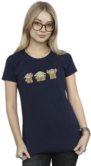 Star Wars Dames/Dames The Mandalorian Grogu Poses Katoenen T-Shirt (Marineblauw) Navy - 2XL