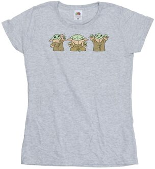Star Wars Dames/Dames The Mandalorian Grogu Poses Katoenen T-Shirt (Sportgrijs) - maat M Lichtgrijs