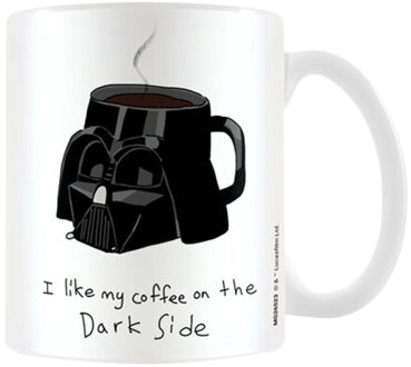 Star Wars Dark Side Meme Darth Vader mok (Wit/zwart) - One Size